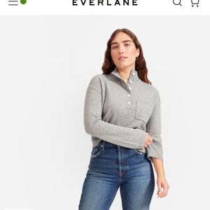 Everlane ReCashmere Button mockneck size S